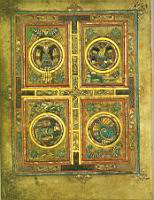 Folio 129v, symboles des 4 evangelistes (2)